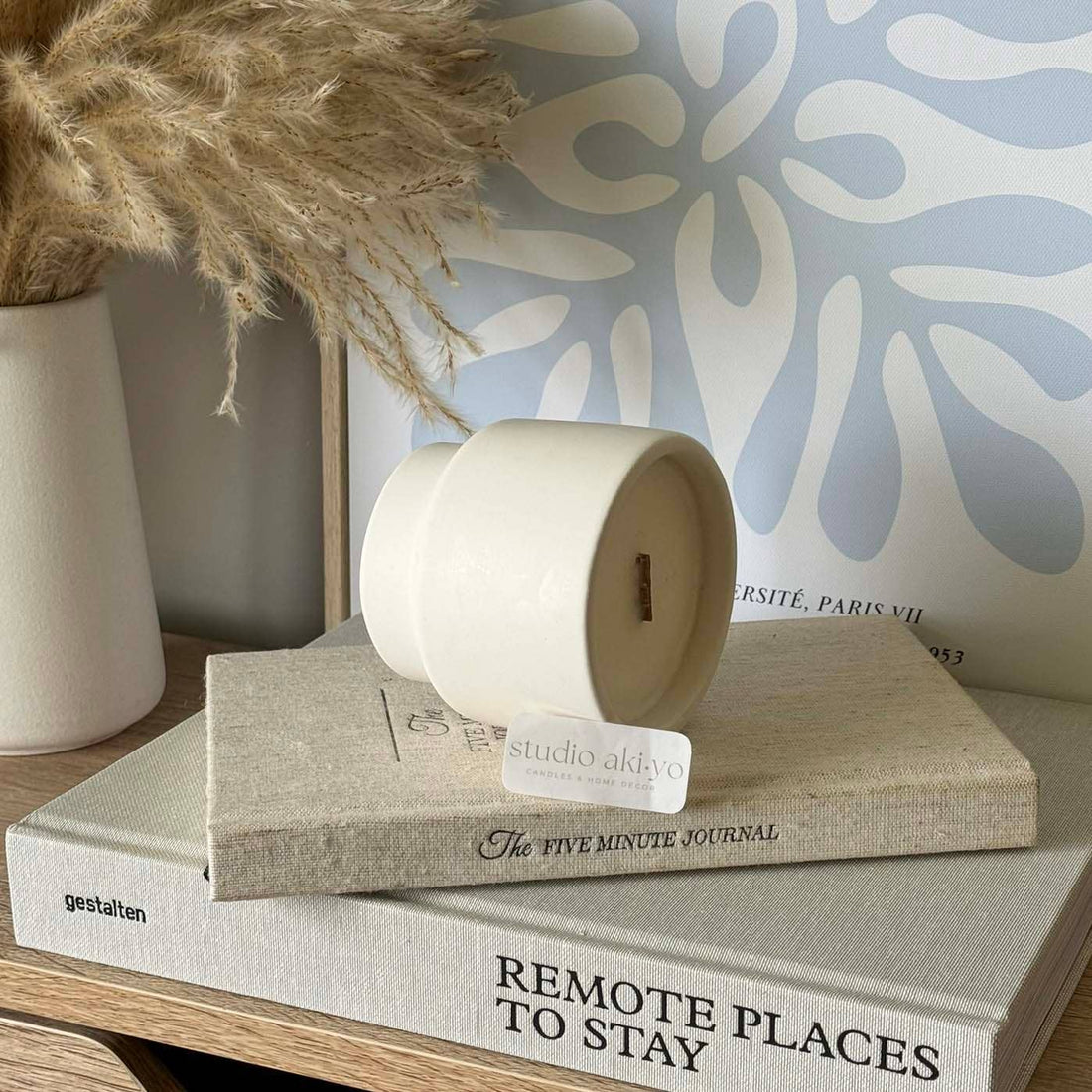 Sea Salt + Sage Soy Wax Candle | Crackling Wood Wick | Zen : Asymmetrical Jar - 8oz