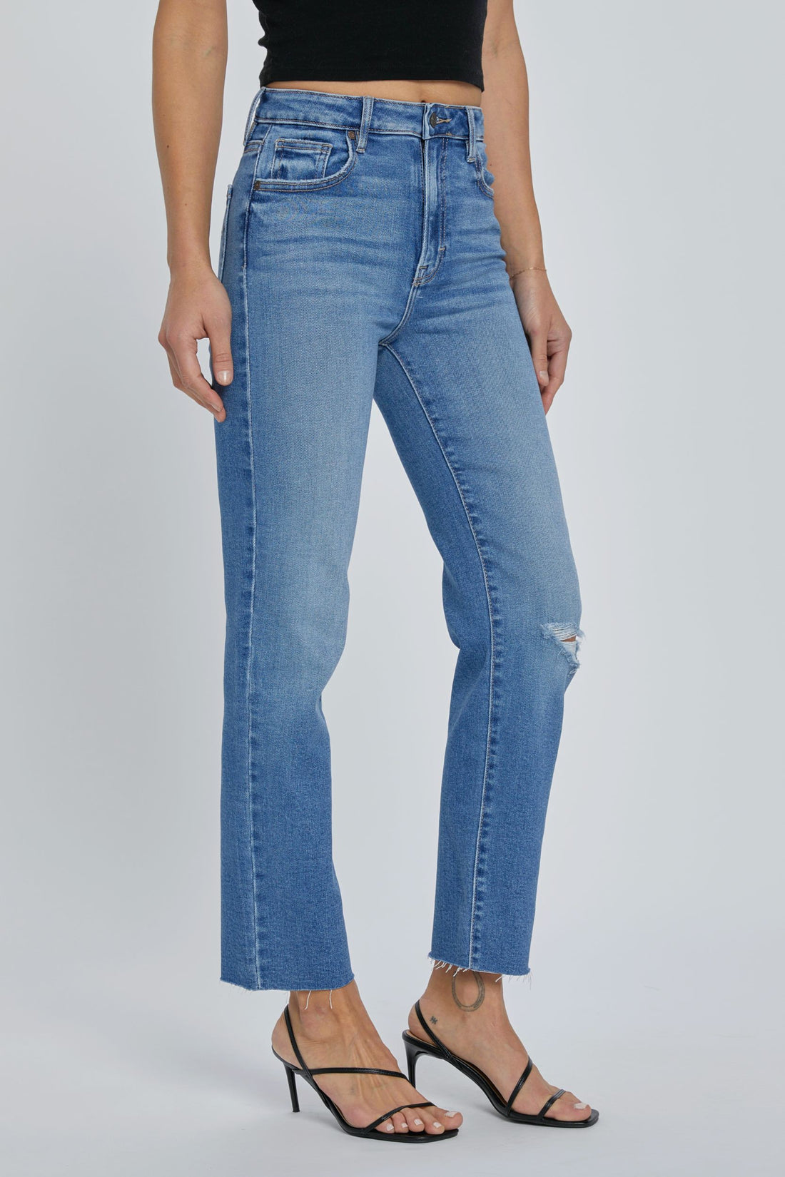 Tracey- Medium Washed Straight Leg Jeans