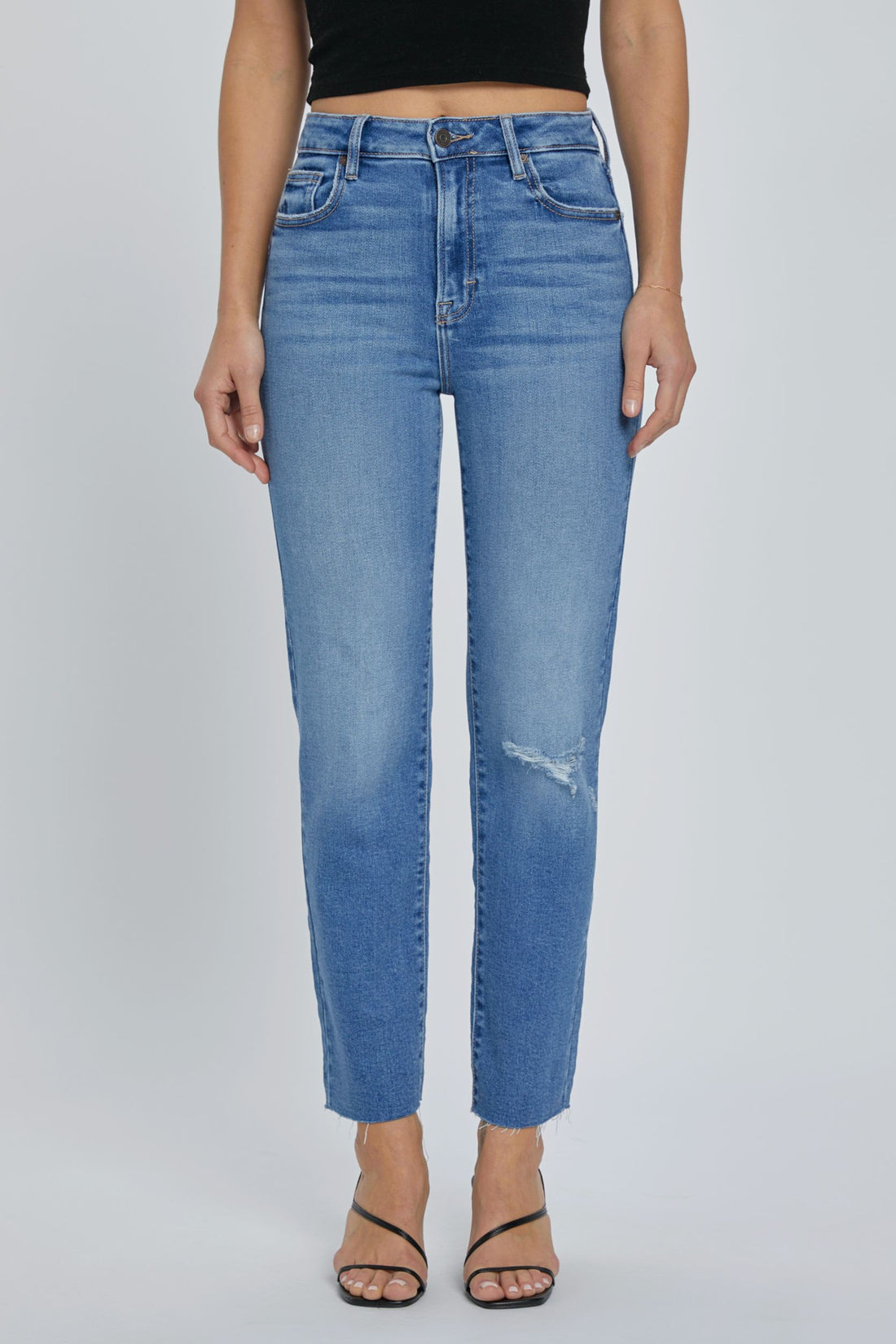 Tracey- Medium Washed Straight Leg Jeans