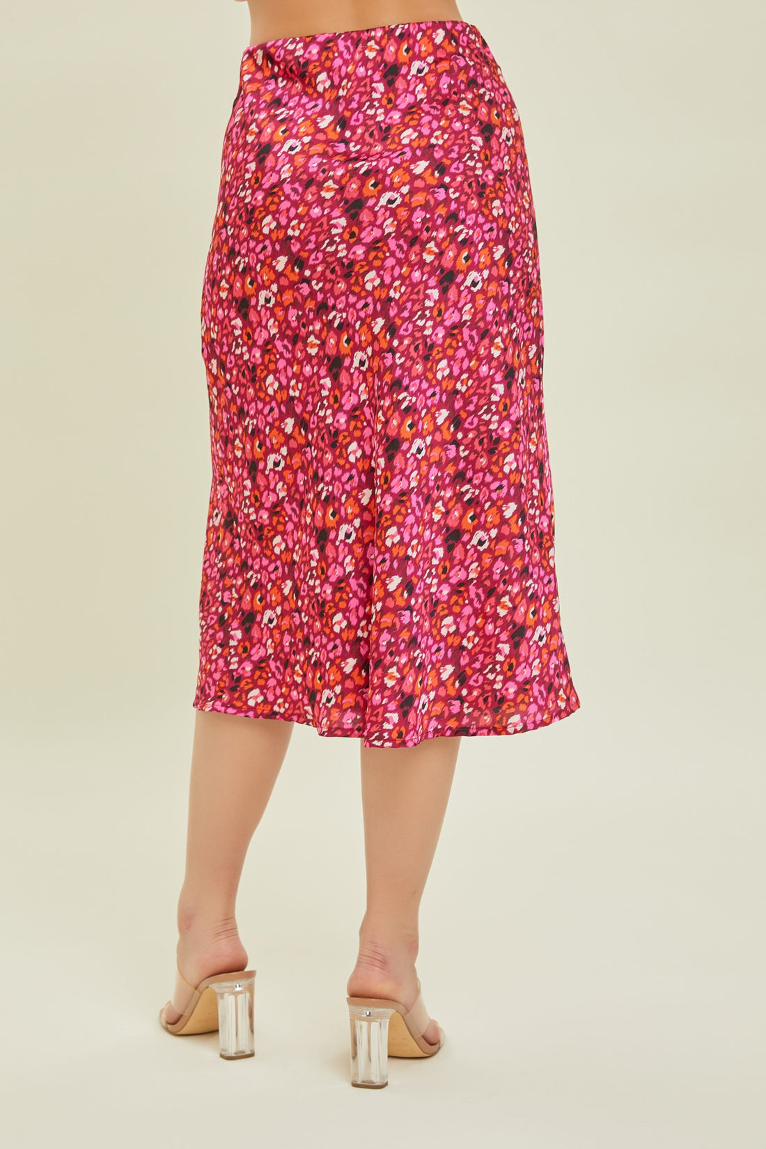 Burgundy Printed Skirt