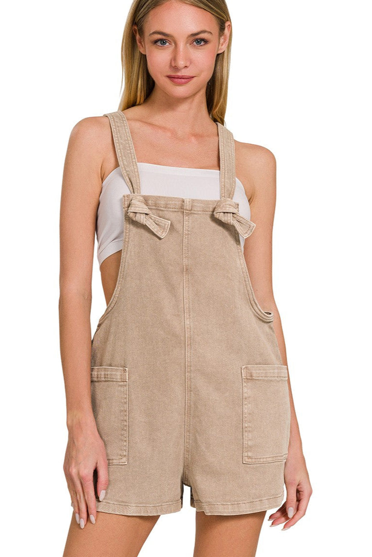 Airy Knot Romper - Tan