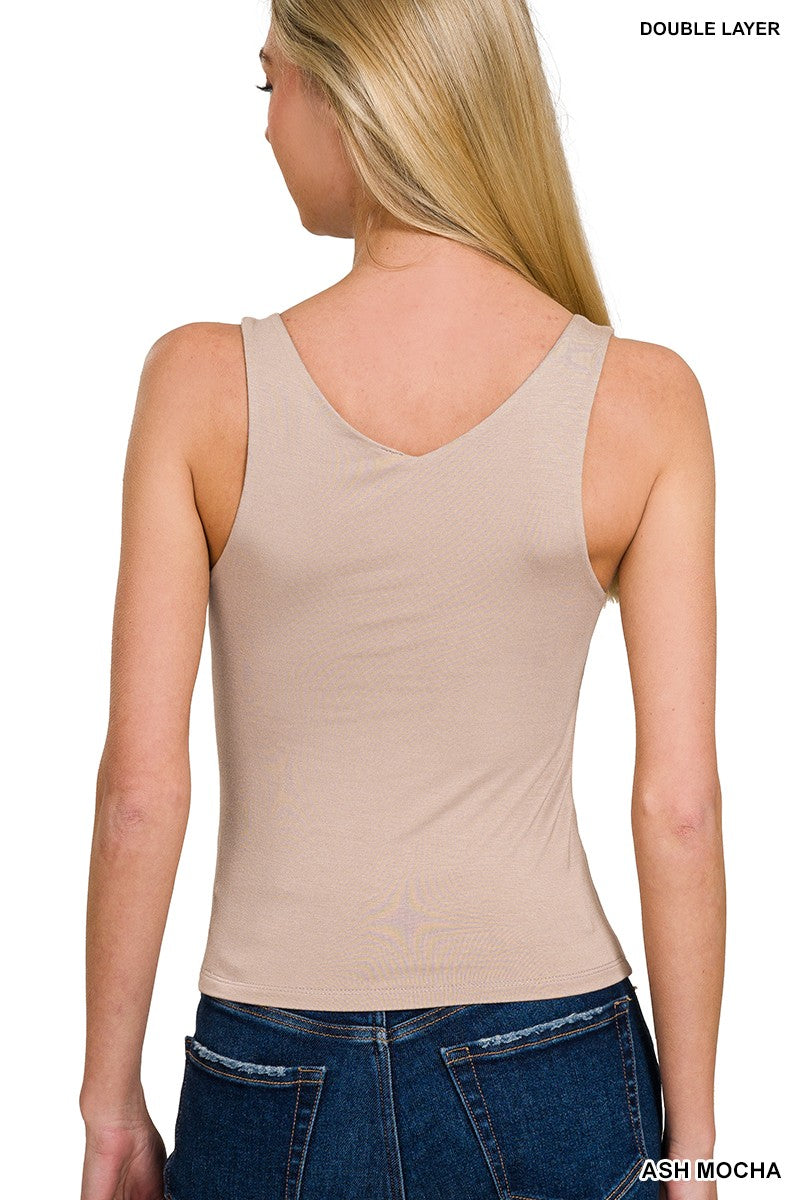 Scope Neck Tank - Mocha