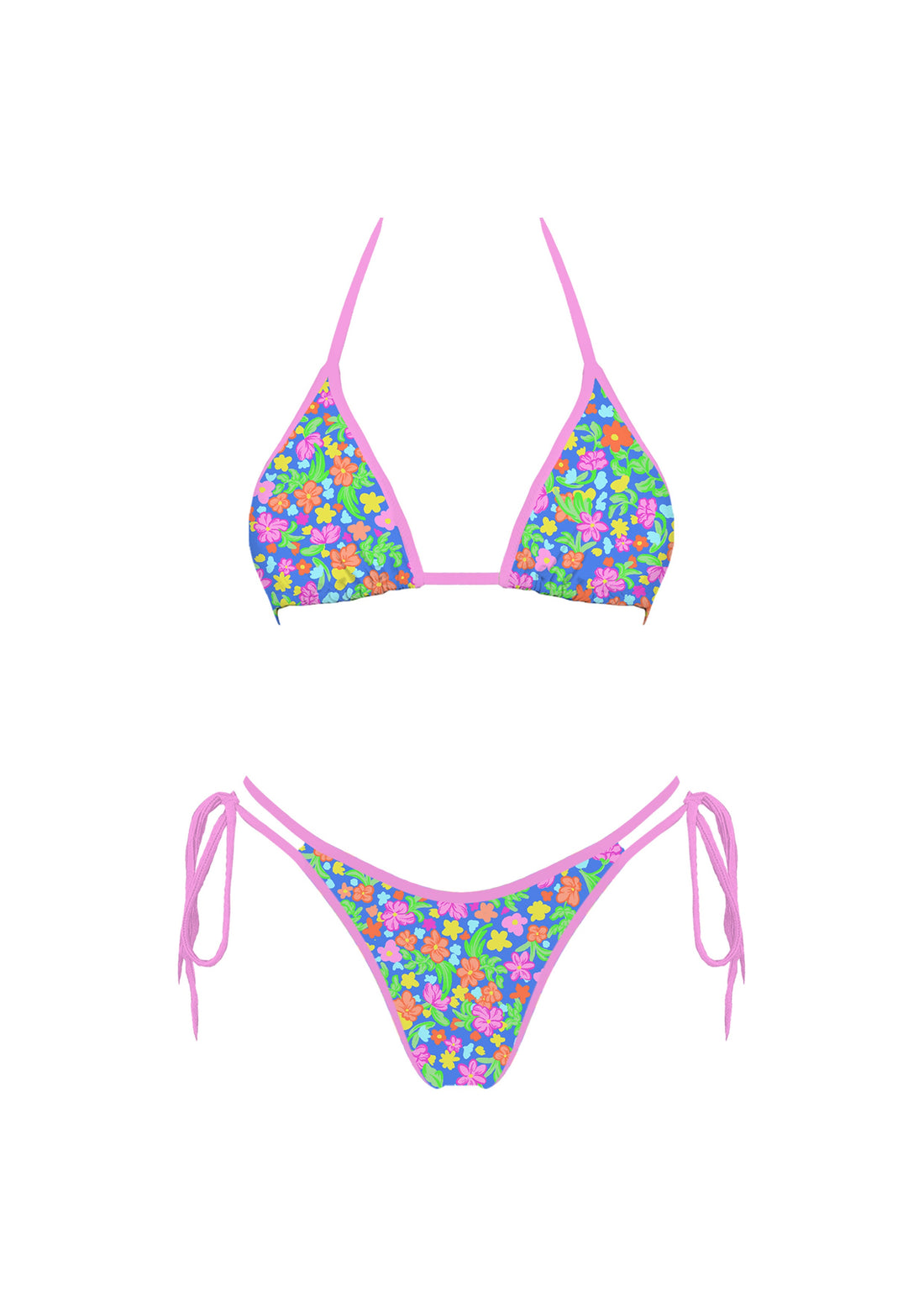 Vibrant Floral Bikini - BOTTOM