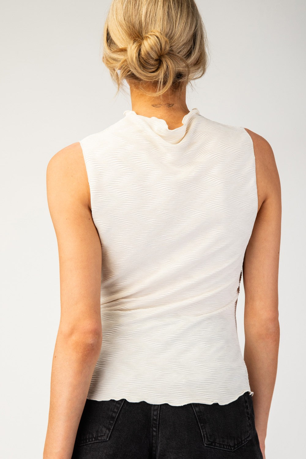 Textured Mock Neck Top