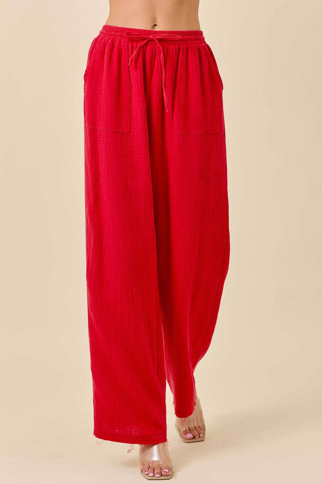Red Linen Pants