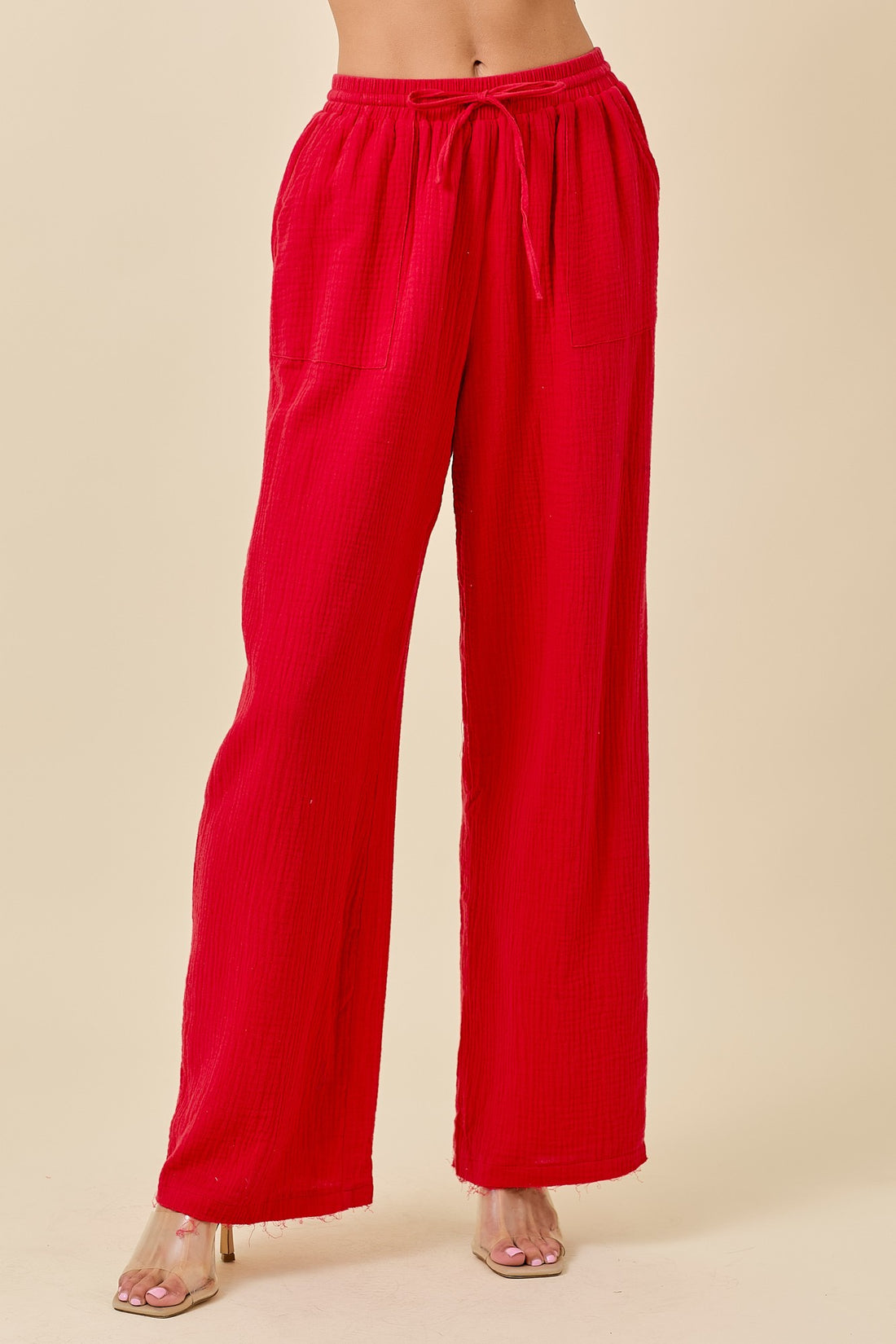 Red Linen Pants