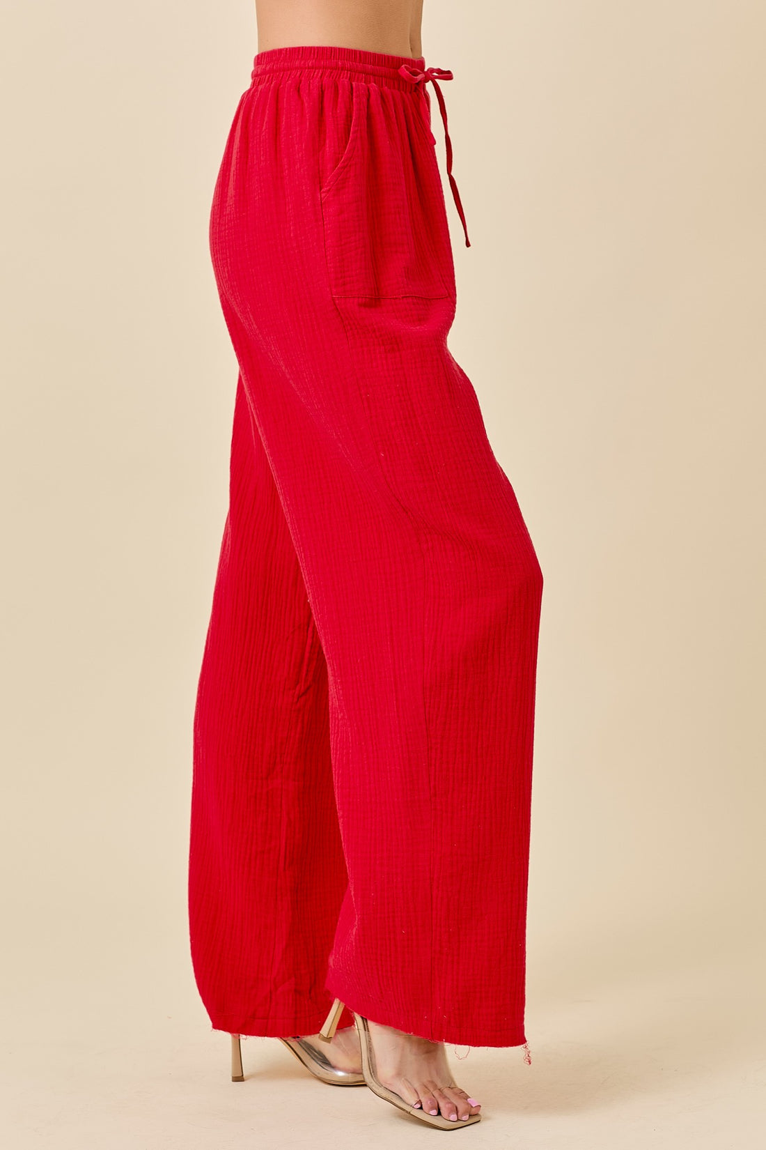 Red Linen Pants
