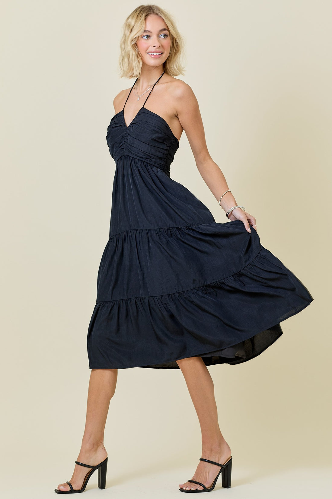Black Halter Neck Midi