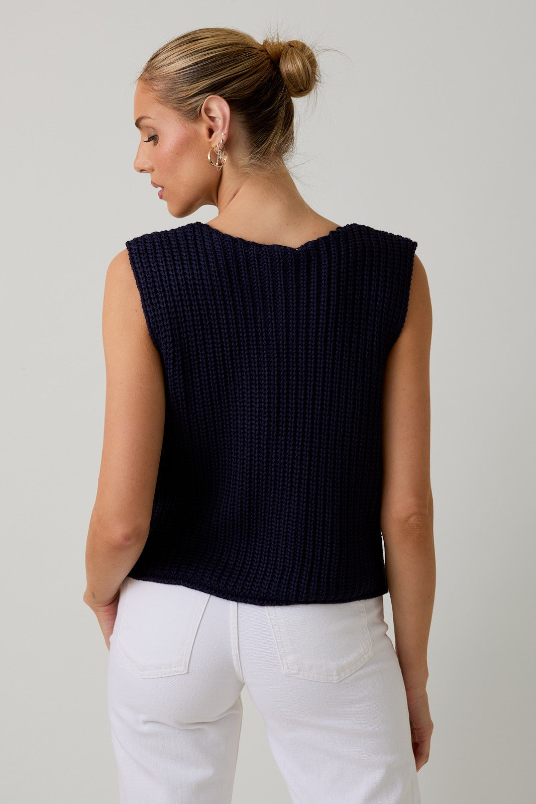 Navy Chunky Knit Vest