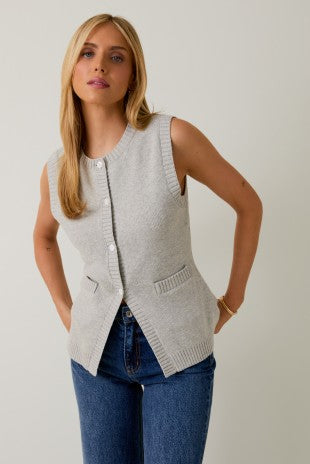 Grey Girly Vest Top
