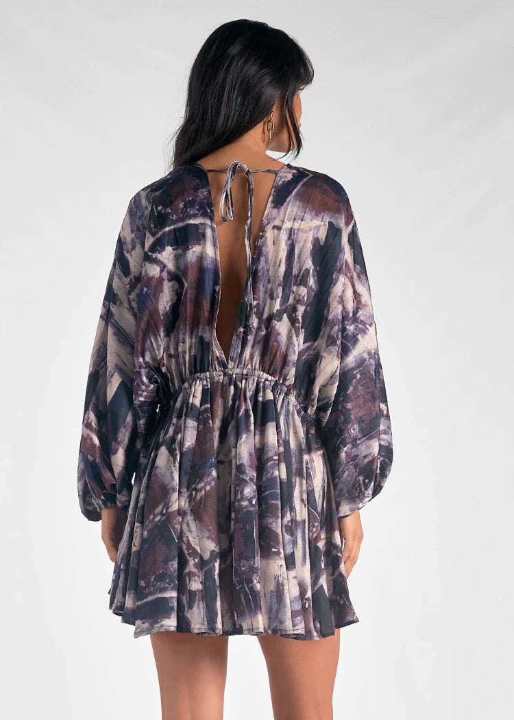 Fall Marble Flowy Dress