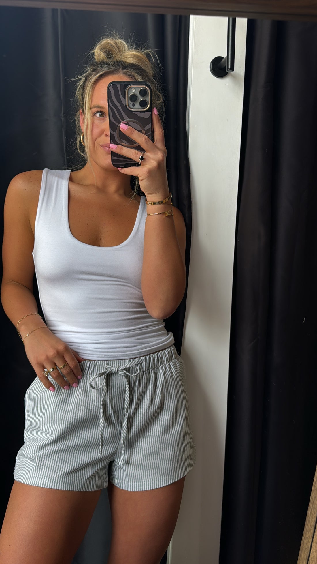 Mint Green Linen Shorts