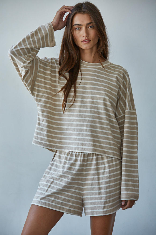 Stay In Striped Set (shorts)