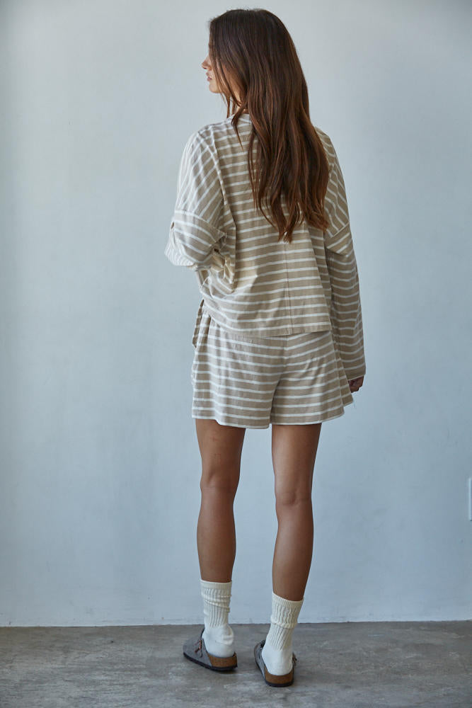 Stay In Striped Set (shorts)