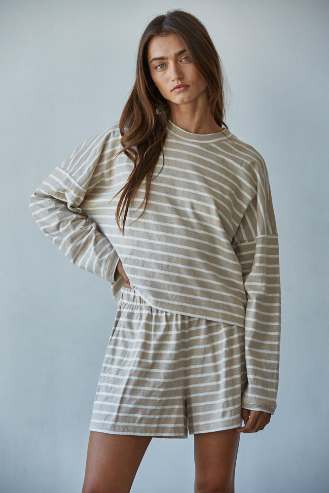 Stay In Striped Set (shorts)