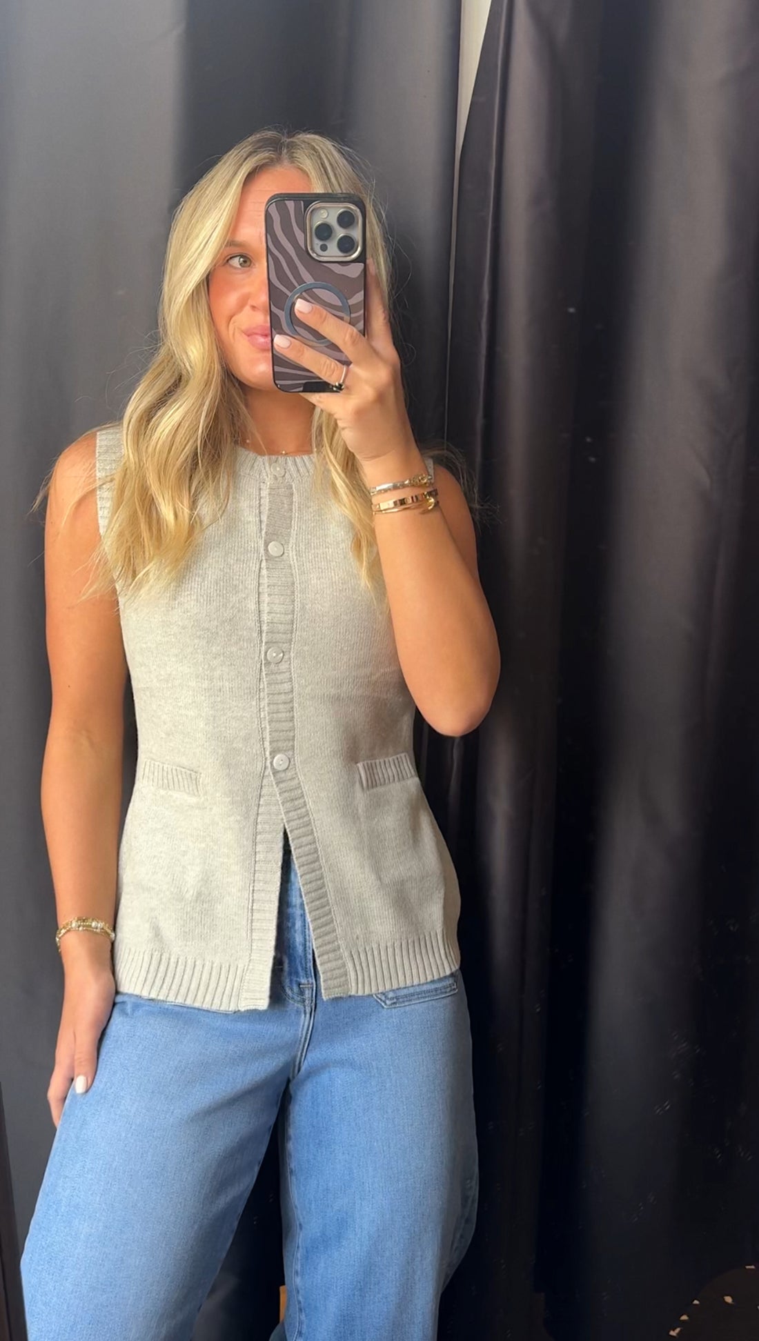 Grey Girly Vest Top