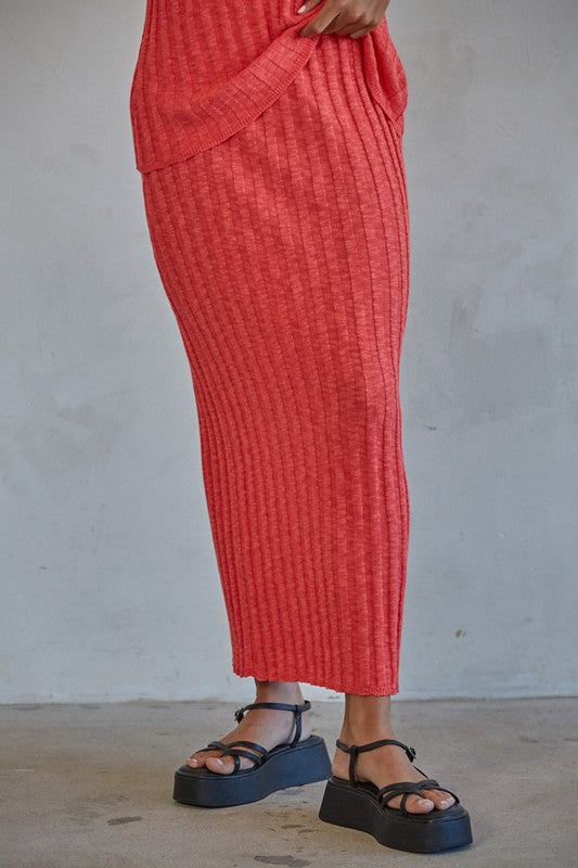 Deep Coral Set (skirt)