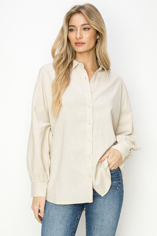 Linen Top - taupe