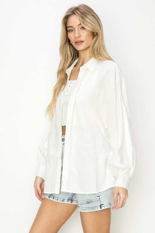 Linen Top - white