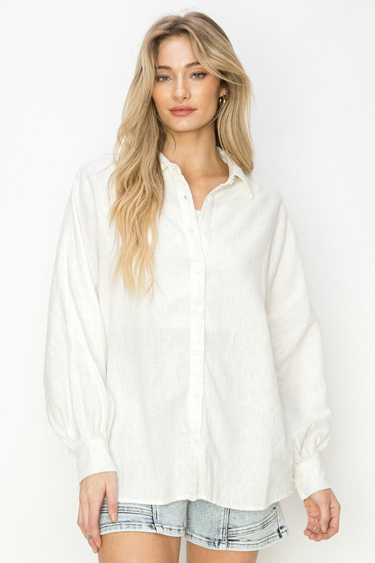 Linen Top - white