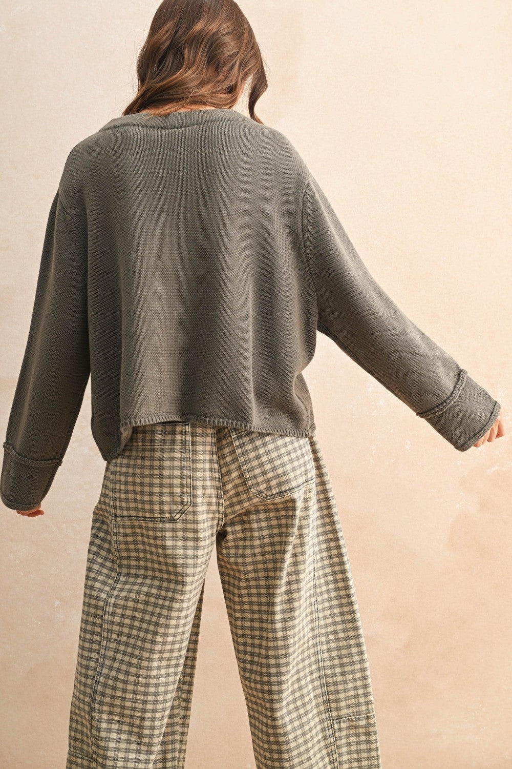 Mossy Green Sweater Top