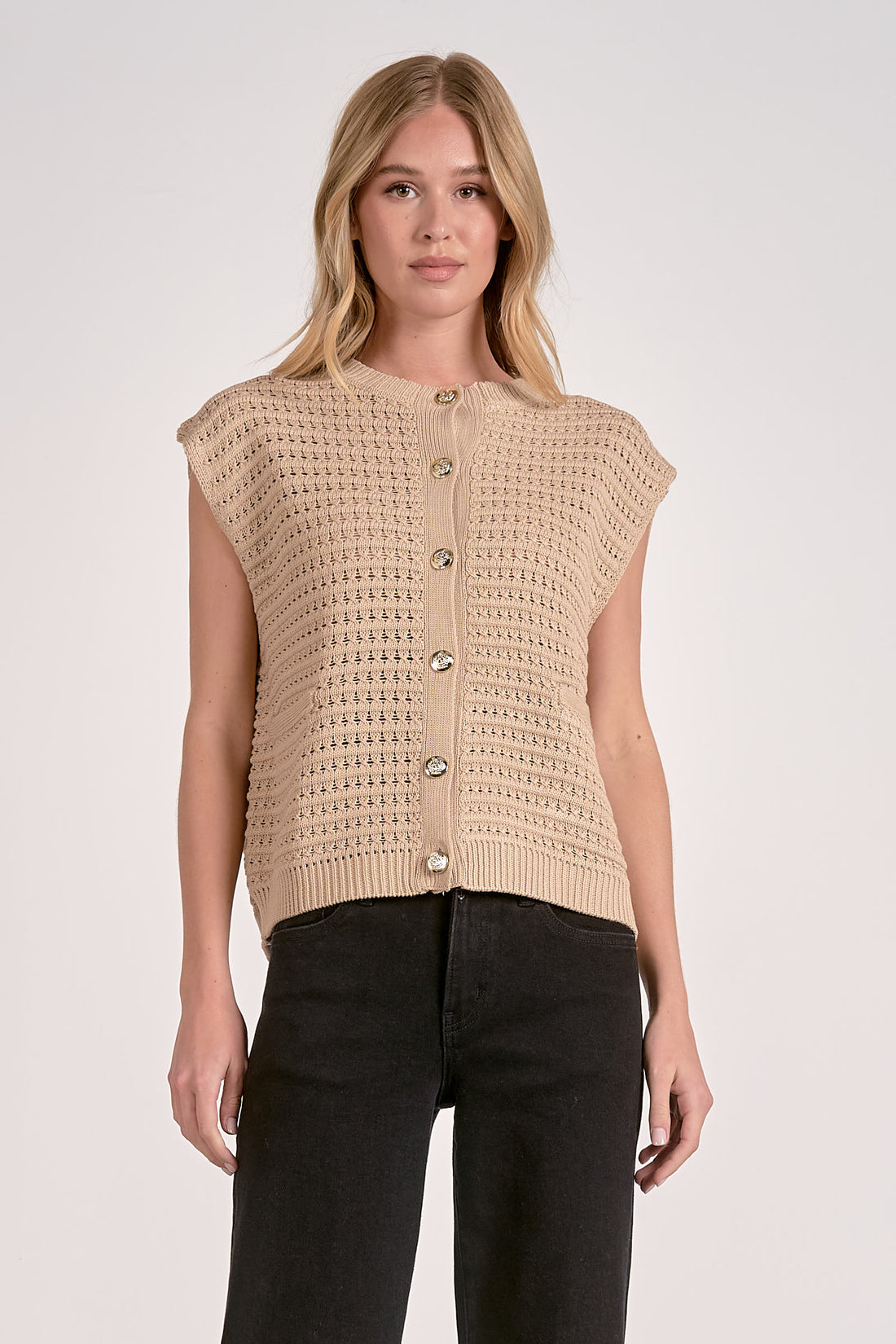 Gold Bling Button Top