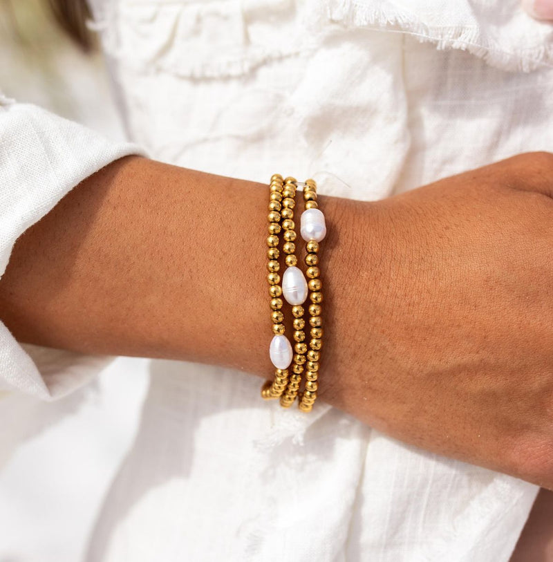 Seaside Pearl Stretch Bracelet