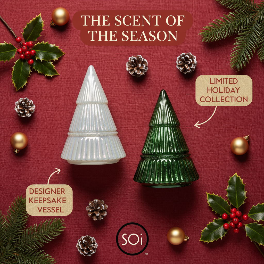 Winter Wonderland White Glass Tree Candle 9oz