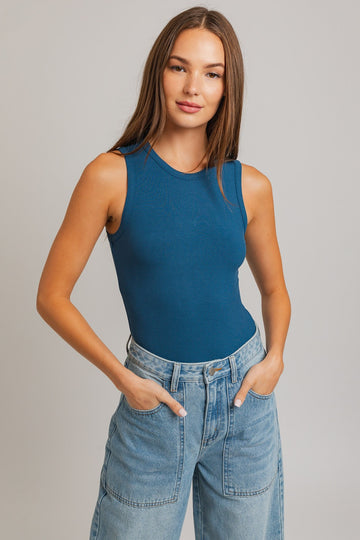 Everyday High-neck Bodysuit - Teal