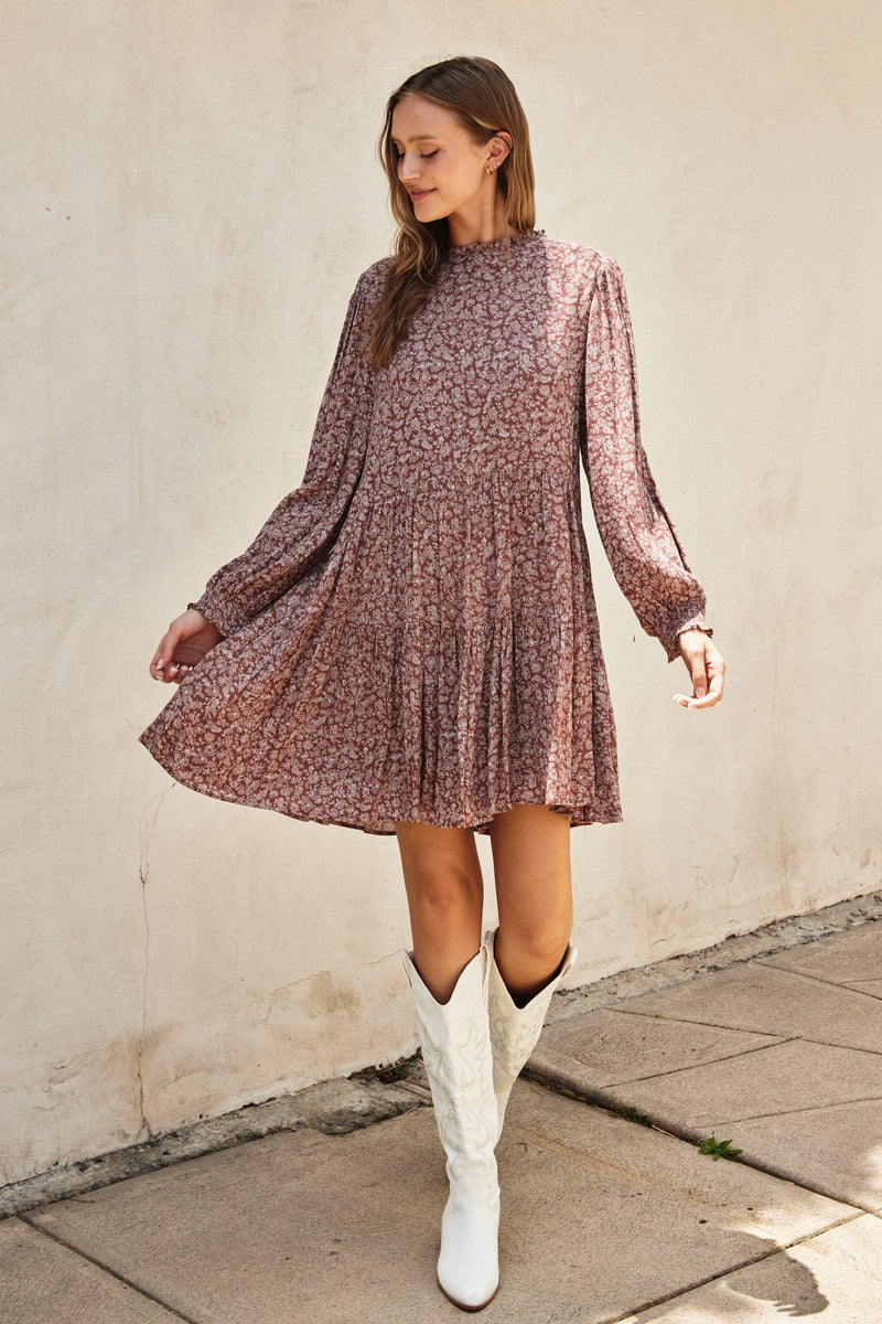 Dainty Mauve Floral Dress