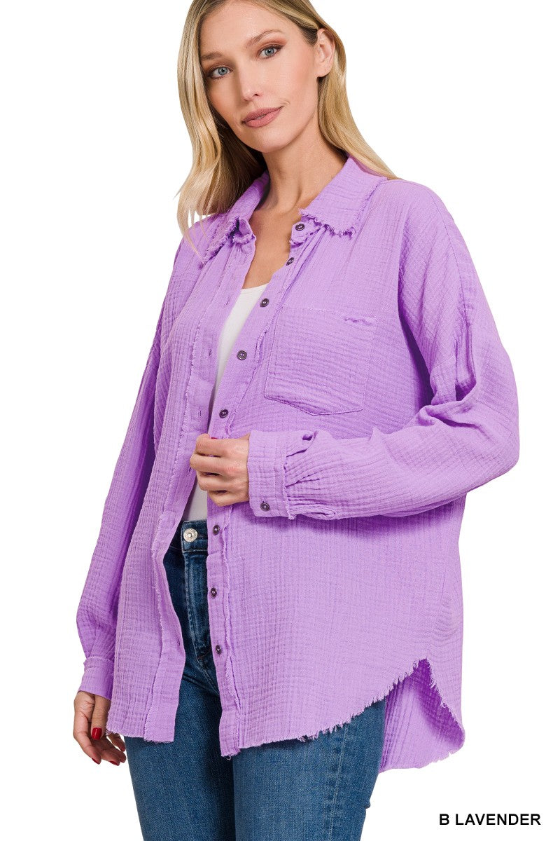 Lavender Button-Up