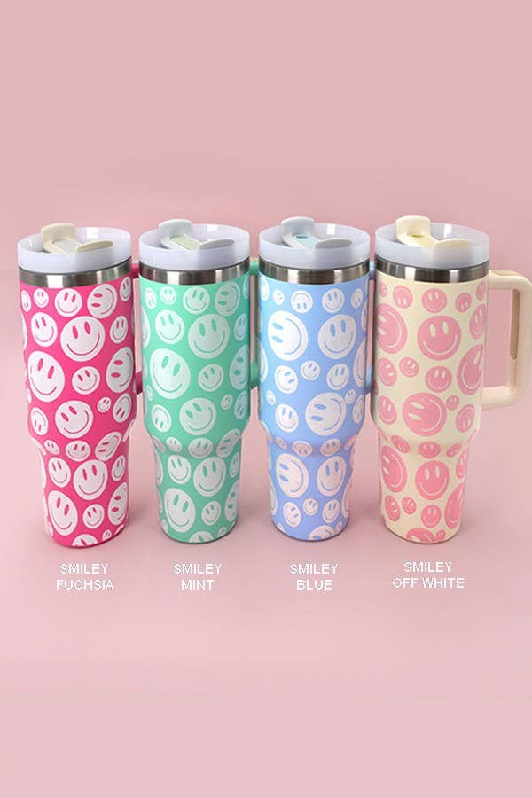 40oz STAINLESS STEEL TUMBLER ALL STYLES | TB40OZ: XMAS SANTA LT PINK