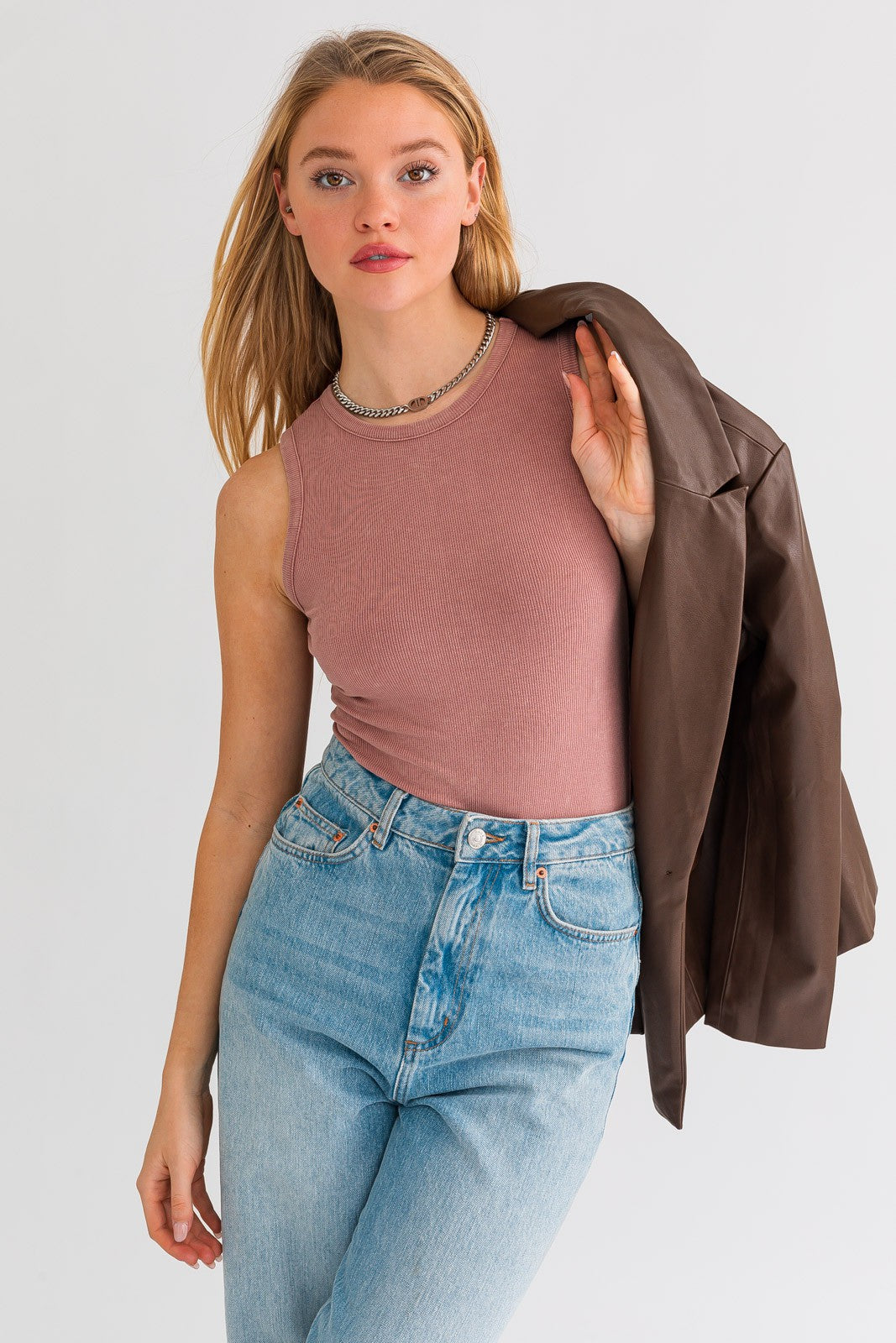 Everyday High-neck Bodysuit (Mauve)