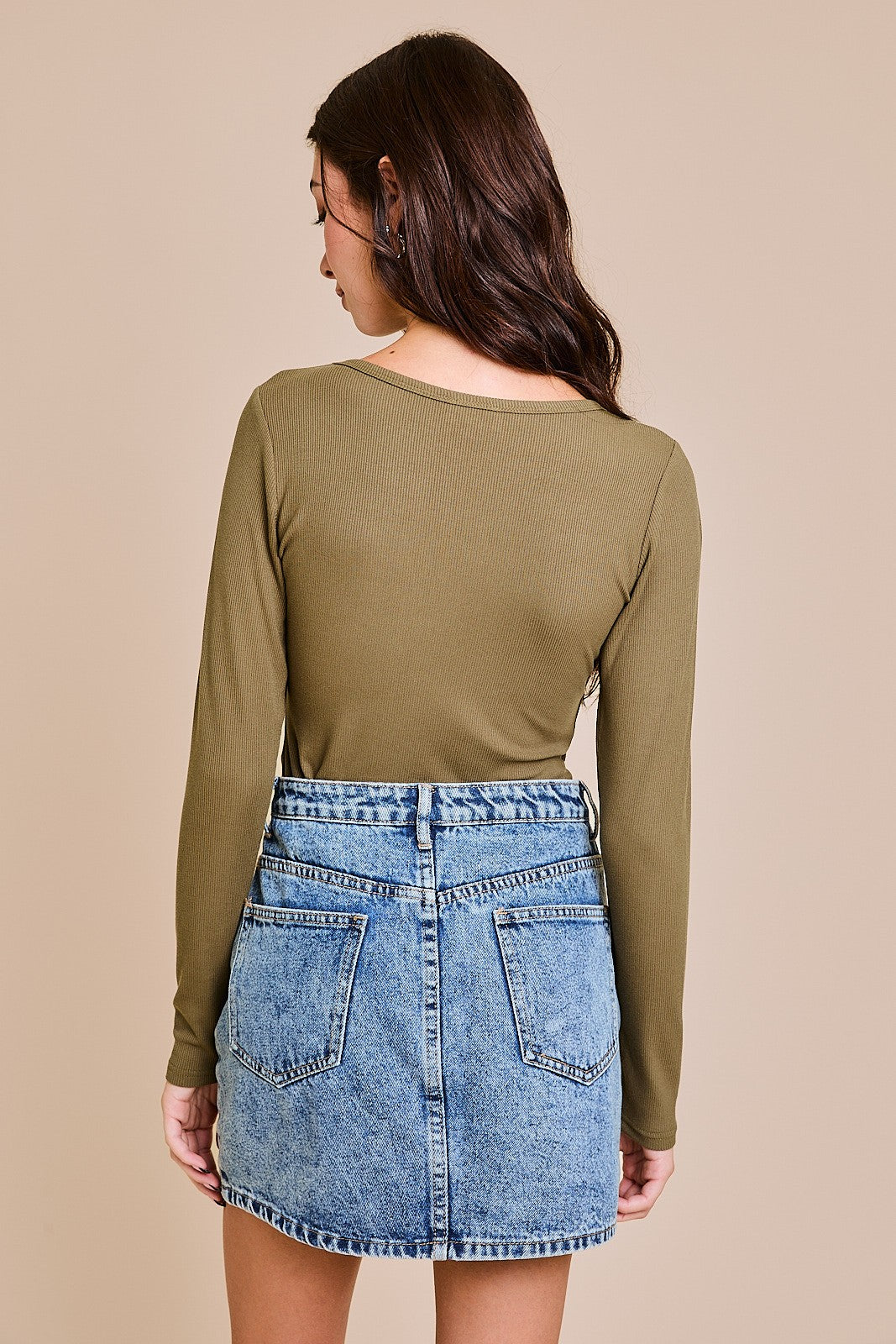 Long Sleeve Bodysuit - olive