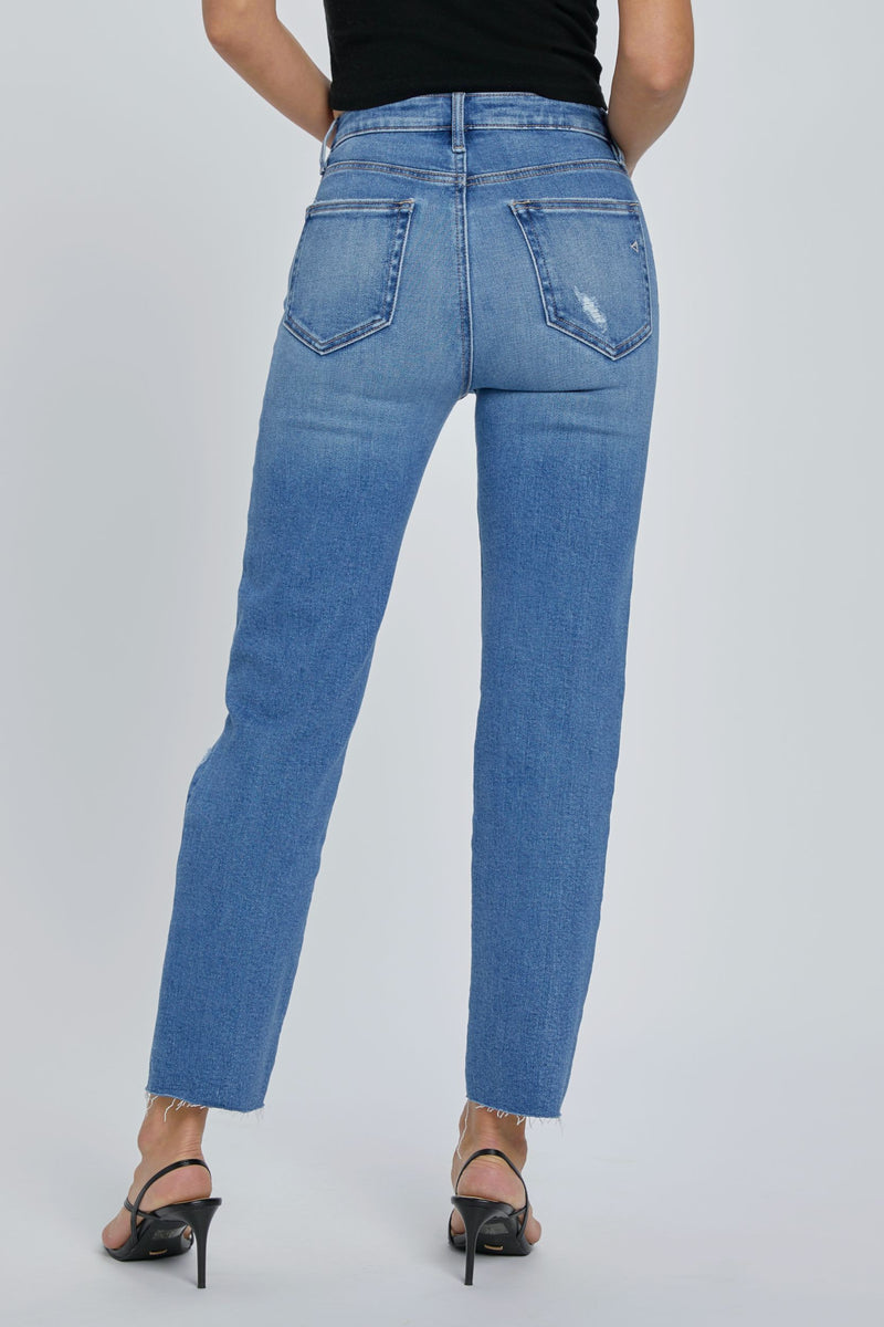 Tracey- Medium Washed Straight Leg Jeans