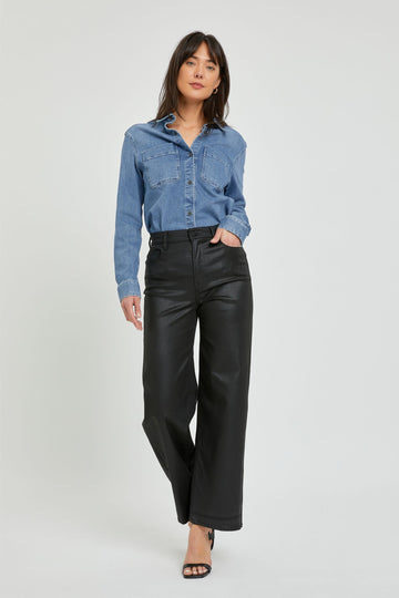 Logan- Leather High Rise Dad Jean