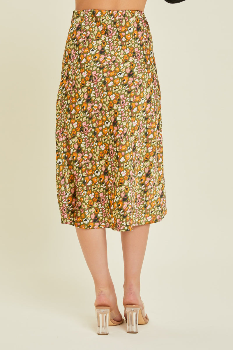 Olive Printed Skirt