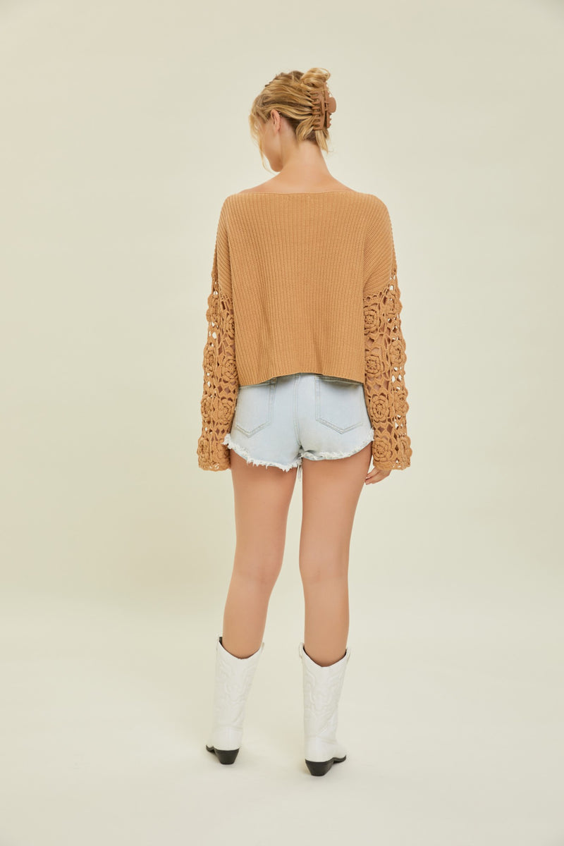 Detailed Camel Sweater
