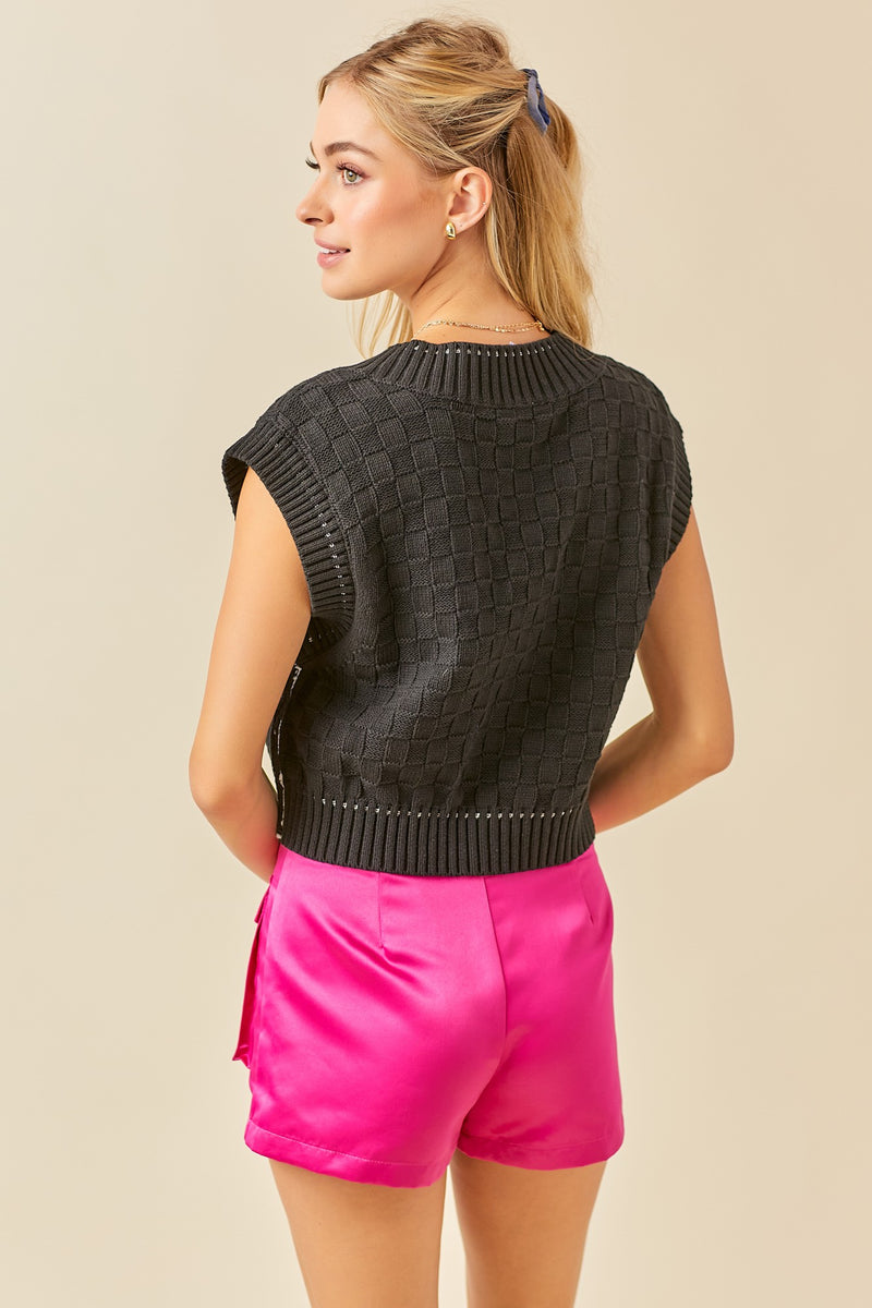 Charlotte Black Sweater Vest