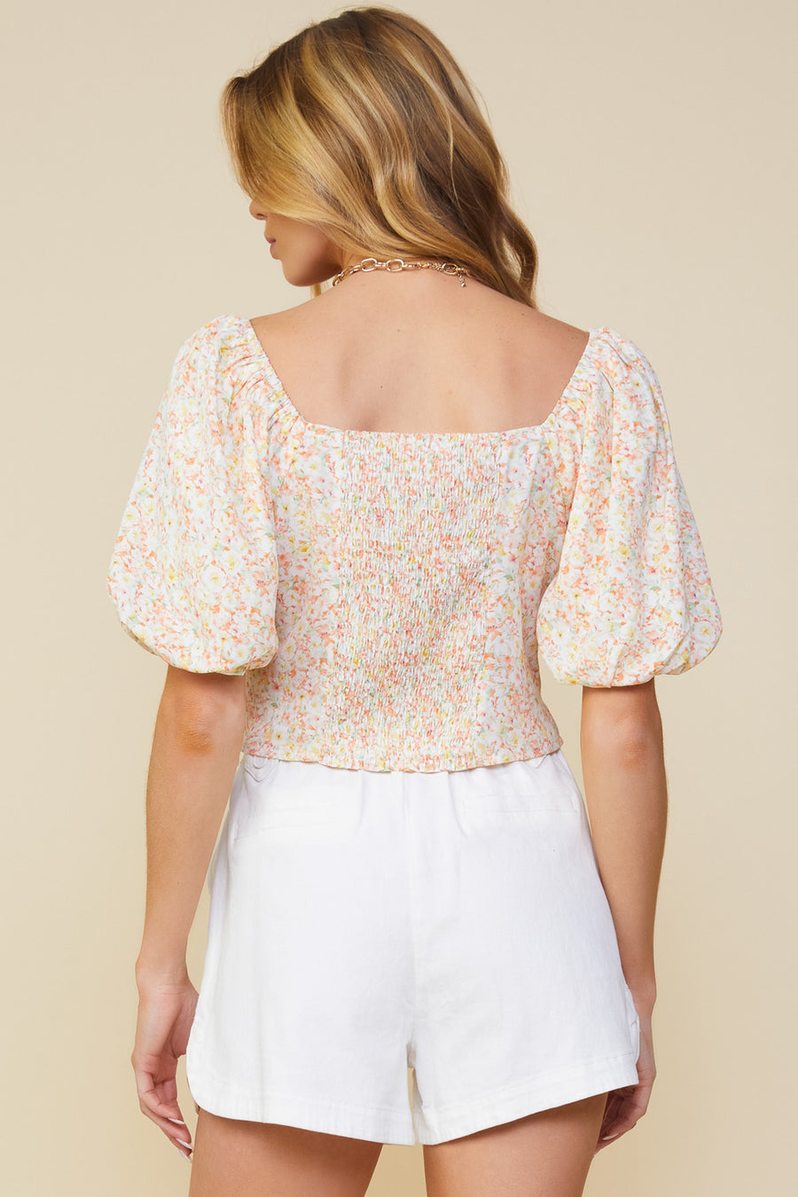 Mango Sorbet Floral Top