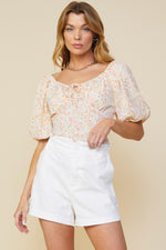 Mango Sorbet Floral Top