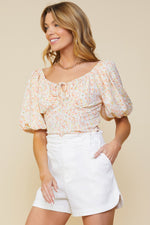 Mango Sorbet Floral Top