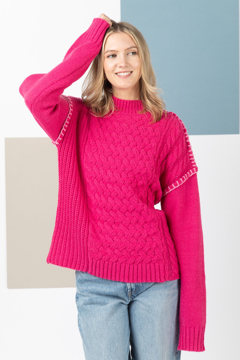 Stitched Magenta Sweater