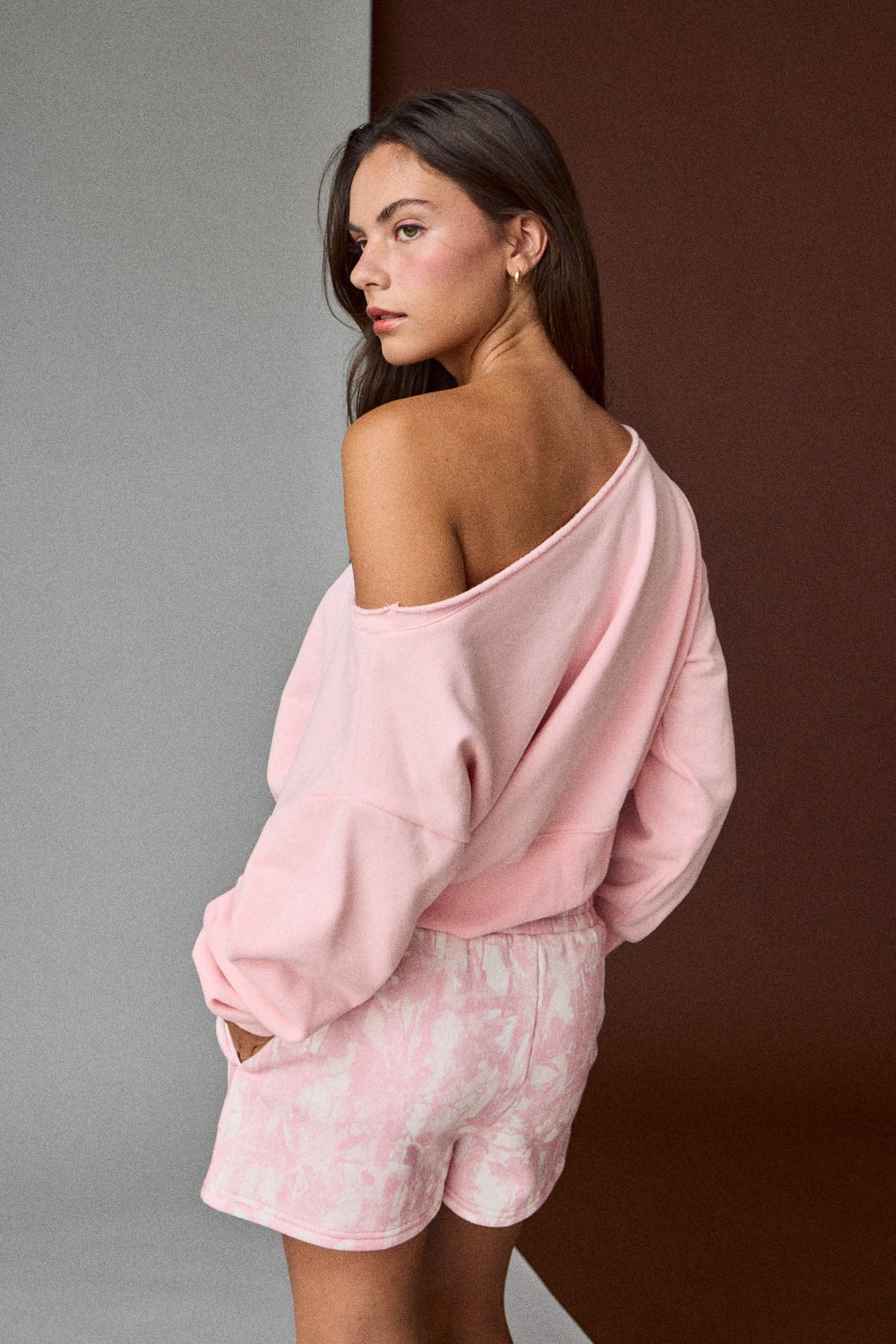 Pink off-the-shoulder Top