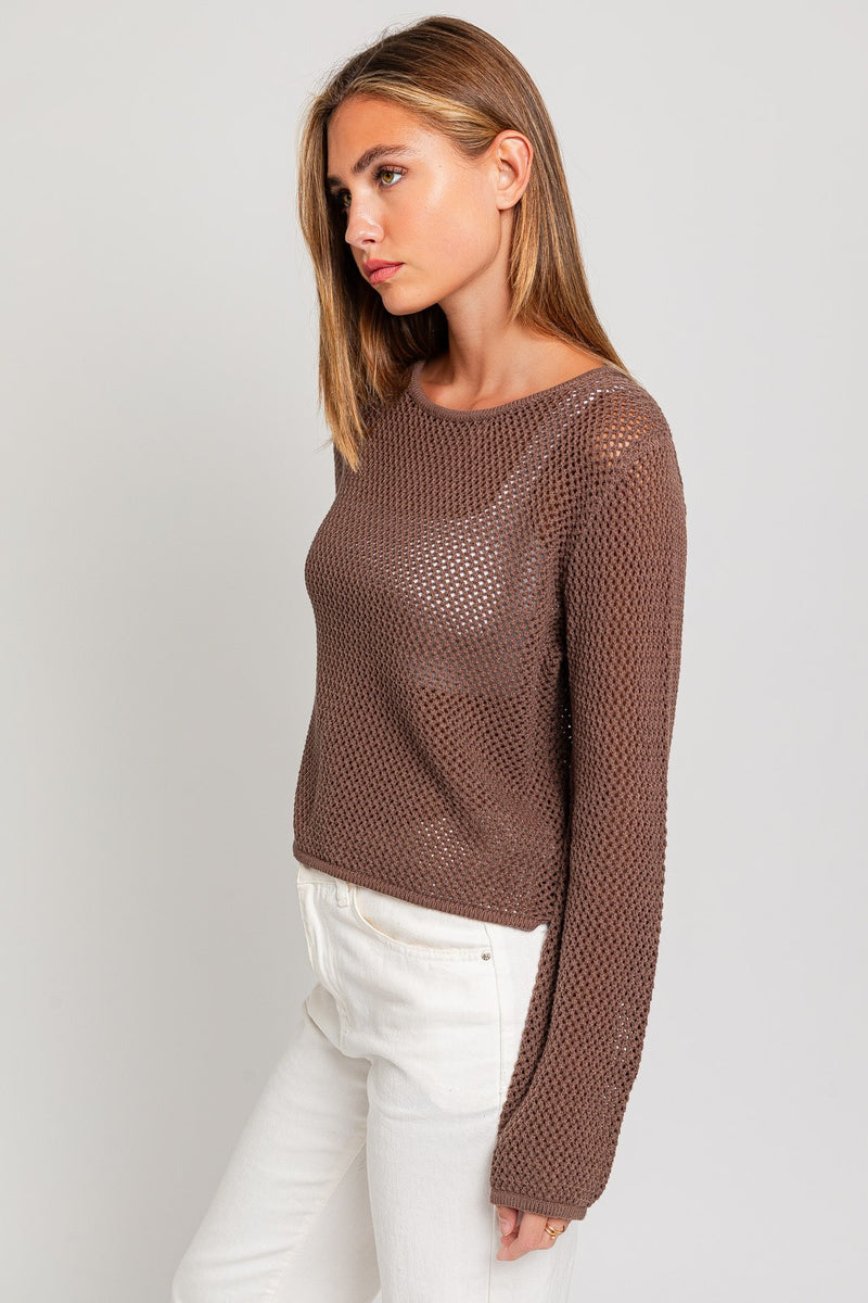 Crocheted Brown Sweater