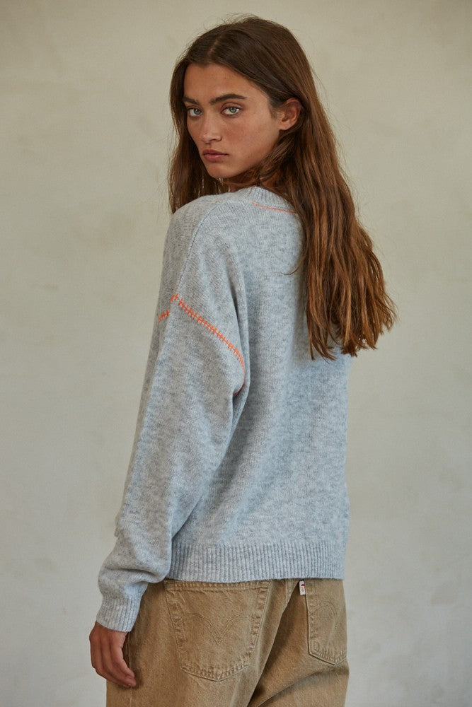 Orange Stitch Sweater