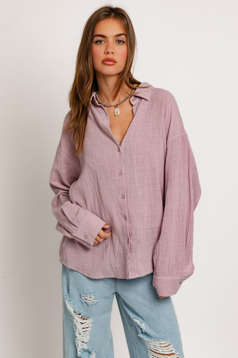 Pastel Purple Linen Shirt