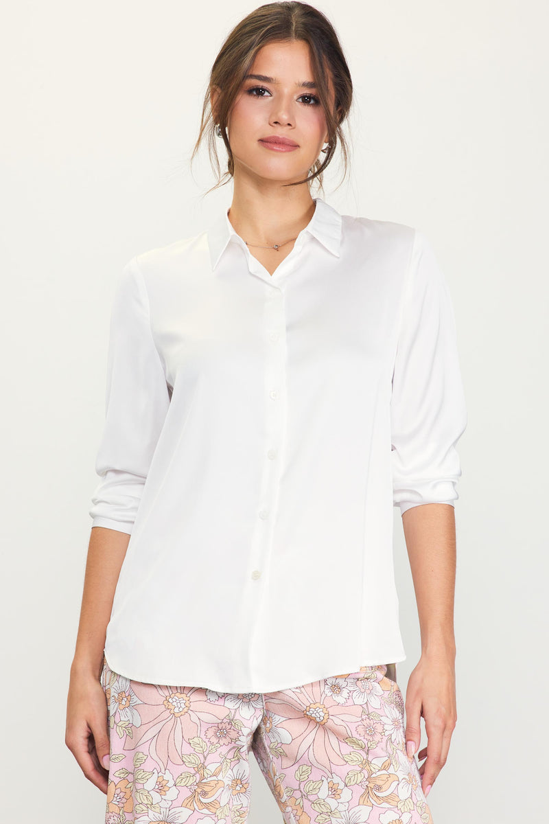 Silk white Button Down