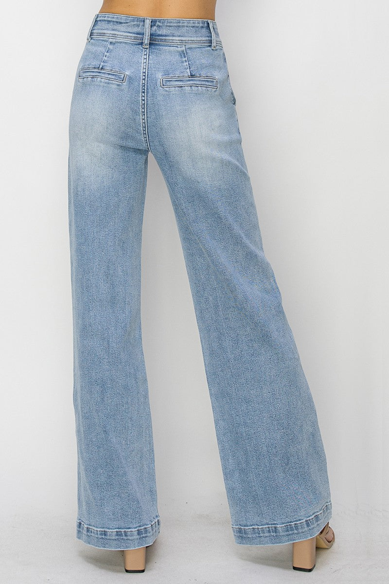 Light Wash Double Wide Leg Jean