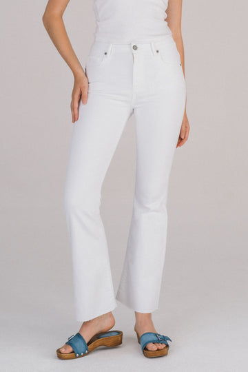 Happi White Clean Cut Stretch Flare